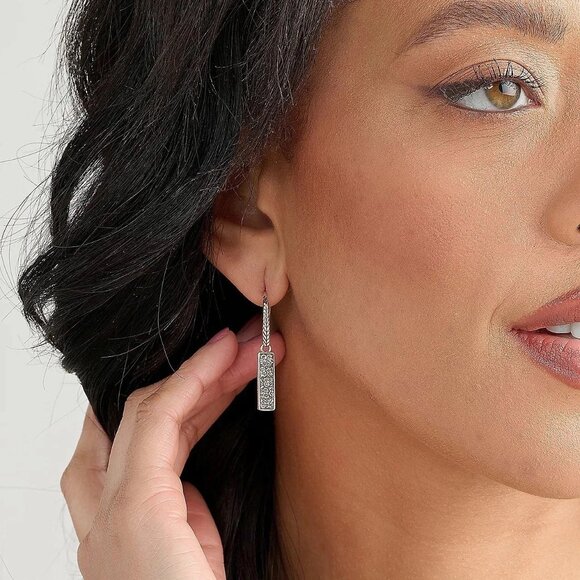 John Hardy JAI Kalahari Textured Leverback Sterling Silver Earrings 1-3/8" NIB - Picture 13 of 14